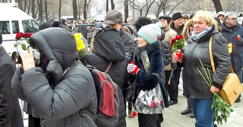 Funeral service for Boris Nemtsov. Moscow, March 3, 2015. Photo by Karina Gadzhieva for the "Caucasian Knot"