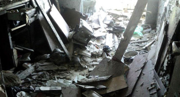 The apartment destroyed in the course of the special operation. Nalchik, July 24, 2015. Photo by Lyudmila Maratova for the "Caucasian Knot"
