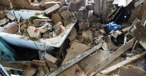 Apartment destroyed during special operation, Nalchik, August 3, 2015. Photo: http://nac.gov.ru 