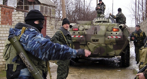 The law enforcers during the special operation conducted in Dagestan. Photo: http://mahachkala-news.ru/stories/695
