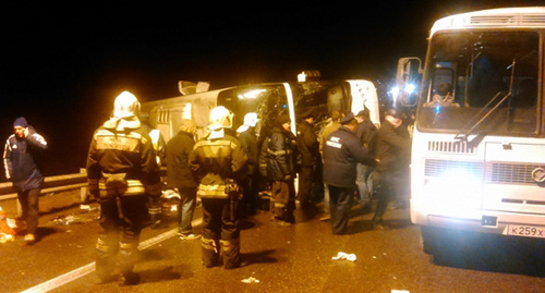 At the place of the road traffic accident. Photo: http://71.mchs.gov.ru/operationalpage/operational/item/3218494/