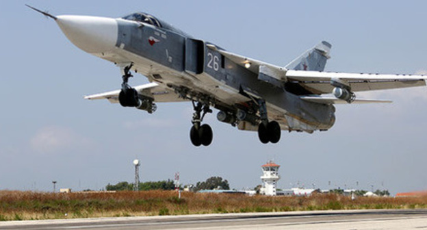 Su-24 at Hmeymim Air Basein in Latakia, Syria, October 2015. Photo: https://ru.wikipedia.org/ 