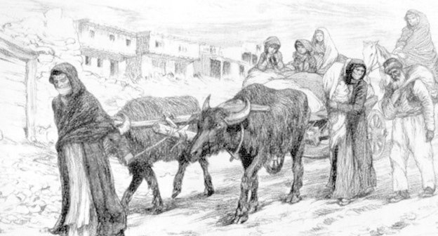 Fragment of the drawing “Armenian Refugees” by artist A. Petrov. Source: http://ru.wikipedia.org