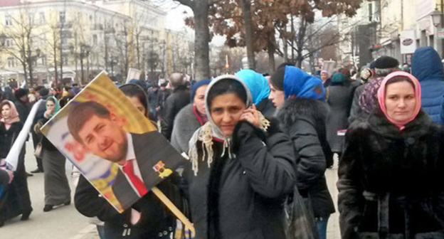 Participants of the rally "Our Strength is in Unity", Grozny, January 22, 2016. Photo by Nikolai Petrov for the ‘Caucasian Knot’.