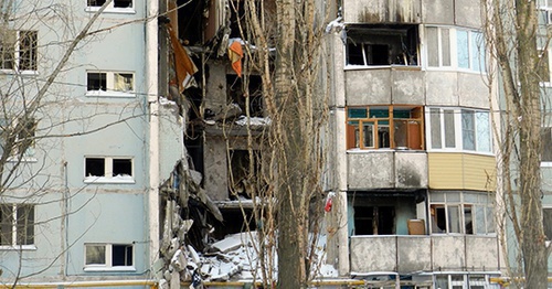 The house in Kosmonavtov Street in Volgograd destroyed by the explosion. January 14, 2016. Photo by Tatyana Filimonova for the "Caucasian Knot"