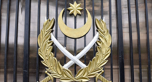 Symbols of Azerbaijan Armed Forces. Photo: Sputnik/ Murad Orujov, http://ru.sputnik.az/karabakh/20160204/403612954.html