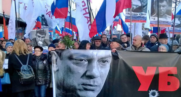 Rally in memory of Boris Nemtsov dedicated to the anniversary of his murder, Moscow, February 27, 2016. Photo by Vyacheslav Feraposhkin for the "Caucasian Knot"