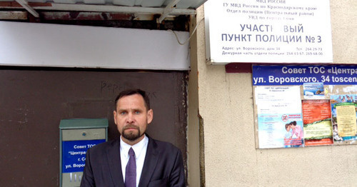 Igor Gorbuntsov at police station No.3 in Sochi, March 2016. Photo by Svetlana Kravchenko for the ‘Caucasian Knot’.  