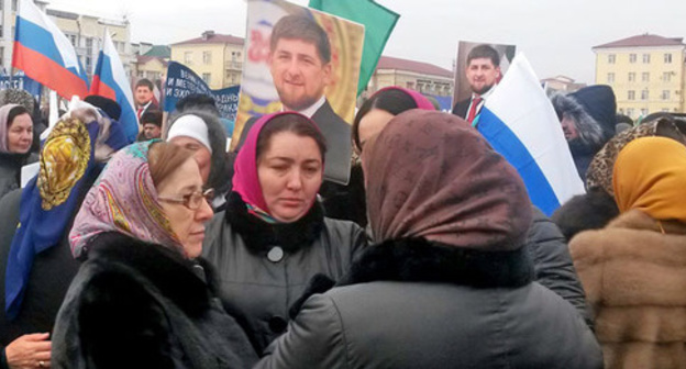 Rally in support of Ramzan Kadyrov, Grozny, January 22, 2016. Photo by Magomed Magomedov for the ‘Caucasian Knot’.  