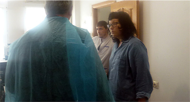 Katya Vanslov, an employee of JMG (to the right). Photo courtesy of Djambulat Ozdoev, Ombudsman of Ingushetia