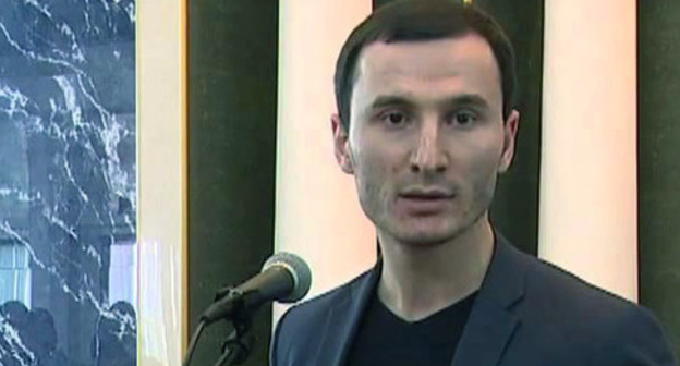 Bagaudin Khautiev, Chairman of the Council of youth organizations of Ingushetia. Screenshot of a video by the user Musa Nalghiev https://www.youtube.com/watch?v=xD7P3tYkC4E