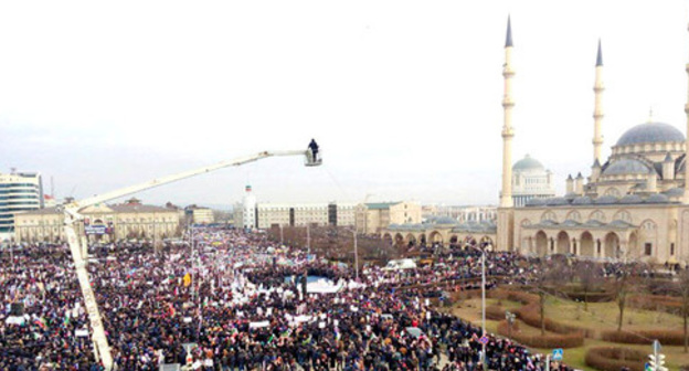 A rally in Grozny. January 2016. Photo http://www.grozny-inform.ru/news/society/68032/