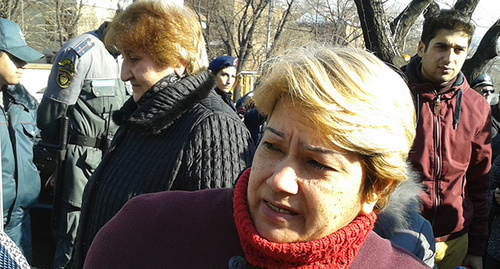 Former workers of the factory "Nairit" at the protest action. Yerevan, November 2014. Photo by Tigran Petrosyan for the "Caucasian Knot"