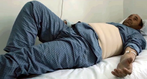 Bashir Pliev. Screenshot of the video posted at "Raise a Bus" charity action website, Helpbashir.org