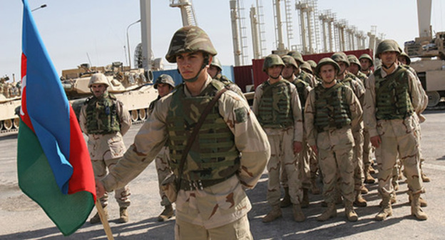 Soldiers of Azerbaijani Armed Forces. Screenshot of the video posted at https://www.youtube.com/watch?v=U4eugPUg-js