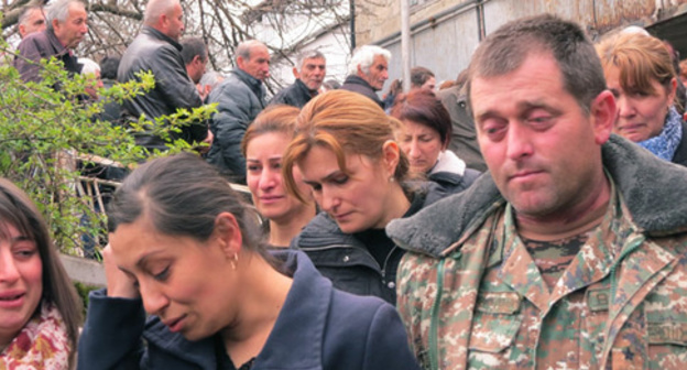 The funeral of the 12-year-old boy, who died on April 2 in the village of Zoravan, Martuni District of the NKR. April 4, 2016. Photo by Alvard Grigoryan for the "Caucasian Knot"