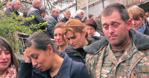 The funeral of the 12-year-old boy, who died on April 2 in the village of Zoravan, Martuni District of the NKR. April 4, 2016. Photo by Alvard Grigoryan for the "Caucasian Knot"