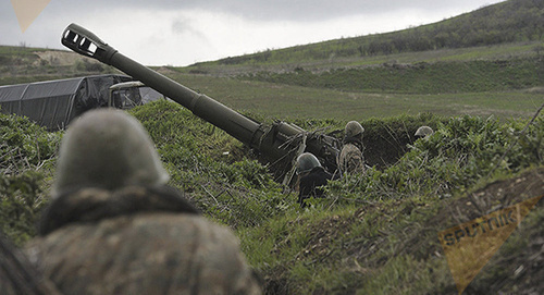 Frontline of Nagorno-Karabakh Army. Photo: © Sputnik/ Asatur Yesayants, http://www.sputnikarmenia.ru/karabah/20160411/2933416.html
