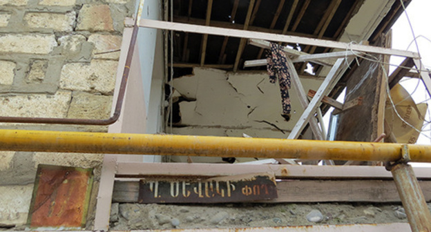 More than 110 houses, schools,  electrical transmission networks, administrative and public buildings were damaged in the settlements of Nagorno Karabakh by the shelling from the territory of Azerbaijan. Photo by Alvard Grigoryan for the "Caucasian Knot"