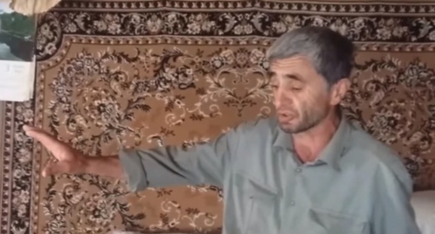 Ramazan Djalaldinov. Screenshot of his video appeal to Vladimir Putin