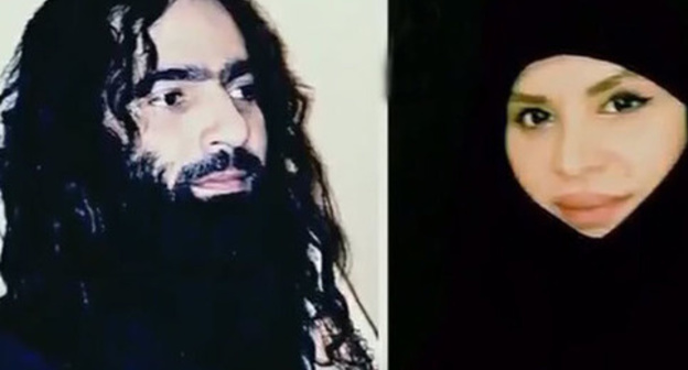 Khazan (Aza) Bataeva, a Chechen singer, and her husband. Screenshot of a video by the user Chechnya 95 https://www.youtube.com/watch?v=iX2wxtPmYFQ