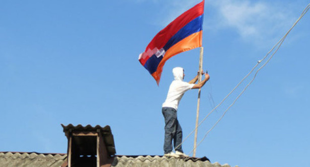 Flag of Nagorny Karabakh. Photo by Alvard Grigoryan for the ‘Caucasian Knot’. 