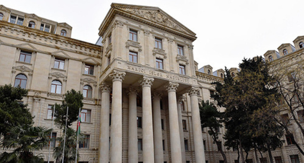 The building of the Azerbaijani Ministry of Foreign Affairs (MFA). Photo: © Sputnik/ Murad Orujov, http://ru.sputnik.az/politics/20160427/404870953.html