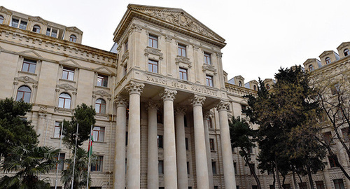 The building of the Azerbaijani Ministry of Foreign Affairs (MFA). Photo: © Sputnik/ Murad Orujov, http://ru.sputnik.az/politics/20160427/404870953.html