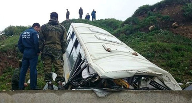 Road accident in South Ossetia. May 19, 2016. Photo: press service of  the Ministry for Emergencies (MfE) of South Ossetia