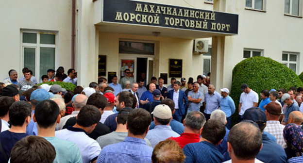 Rally in the Makhachkala Commercial Seaport. May 30, 2016. Photo: the MCS press service