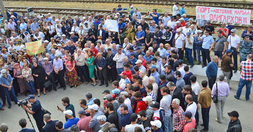 A rally in the Makhachkala Commercial Seaport. May 30, 2016. Photo: the MCS press service