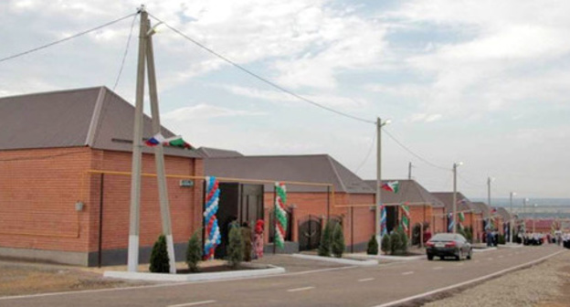 New houses in the village of Benoi granted to the resettlers who were deprived of their houses because of landslides. Chechnya, June 29, 2016. Photo: Ibragim Estamirov / IA "Grozny-inform"
