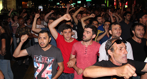 A march in the centre of Yerevan. July 27, 2016. Photo by Tigran Petrosyan for the "Caucasian Knot"