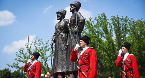 The ceremony of opening of the monument "To Sons of Motherland - Cossacks and mountaineers - the heroes of World War I" in Krasnodar. Photo: © Yelena Sineok, YUGA.ru