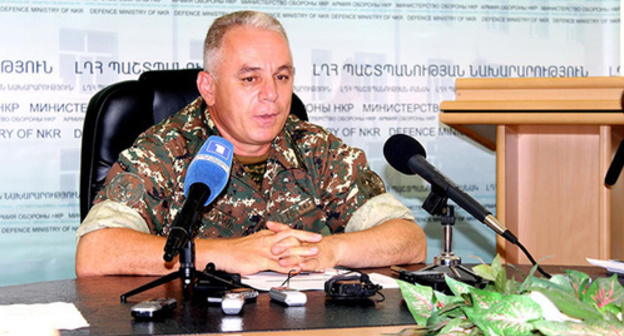 Levon Mnatsakanyan, Minister of Defence of Nagorno-Karabakh, at the press conference in Stepanakert on August 11, 2016. Photo by Alvard Grigoryan for the "Caucasian Knot"