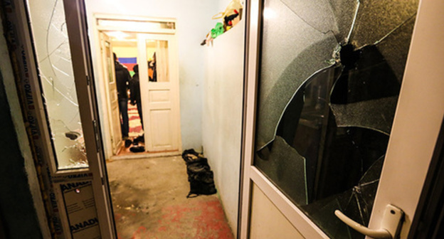 Broken windows and doors during the clashes in Nardaran. November 26, 2015. Photo by Aziz Karimov for the "Caucasian Knot"
