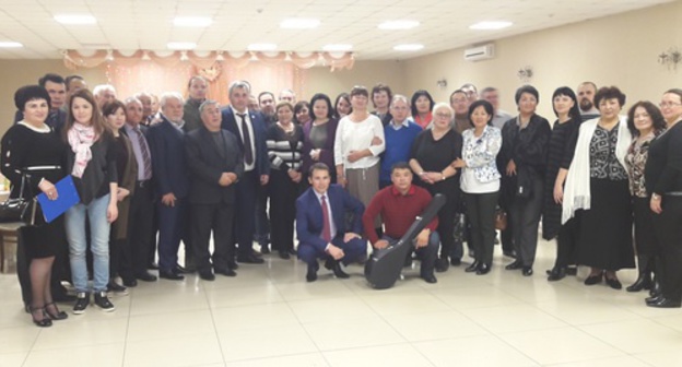 The participants of the 2nd International Scientific and Practical Conference "Nogai people: 21st century: from the origins to the future". The village of Erken-Shakhar, October 14, 2016. Photo by Asya Kapaeva for the "Caucasian Knot" The participants of the 2nd International Scientific and Practical Conference "Nogai people: 21st century: from the origins to the future". The village of Erken-Shakhar, October 14, 2016. Photo by Asya Kapaeva for the "Caucasian Knot"