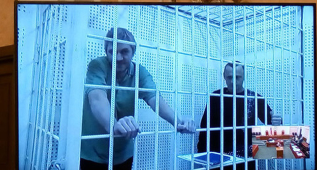 Video conference of Nikolai Karpyuk and Stanislav Klykh (right) in the Supreme Court of Russia, October 26, 2016. Photo by Oleg Krasnov for the 'Caucasian Knot'. Video conference of Nikolai Karpyuk and Stanislav Klykh (right) in the Supreme Court of Russia, October 26, 2016. Photo by Oleg Krasnov for the 'Caucasian Knot'.