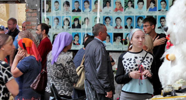 In the gym of Beslan school No.1, September 3, 2016. Photo by Emma Marzoeva for the ‘Caucasian Knot’. 