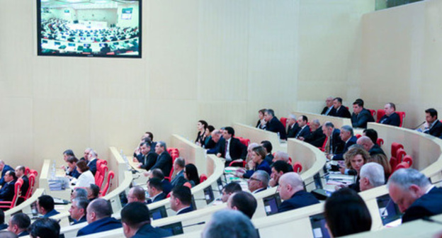 A sitting of new Georgian Parliament. Tbilisi, November 18, 2016. Photo by the press service of the President of Georgia A sitting of new Georgian Parliament. Tbilisi, November 18, 2016. Photo by the press service of the President of Georgia