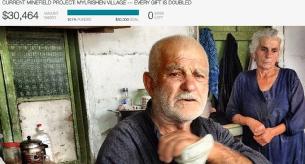 An announcement of the completion of a fundraising campaign intended to demine Nagorno-Karabakh. The Mezhdumyan local family. Halotrust.org An announcement of the completion of a fundraising campaign intended to demine Nagorno-Karabakh. The Mezhdumyan local family. Halotrust.org