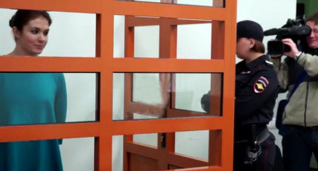 Varvara Karaulova in the courtroom. Photo: RFE/RL