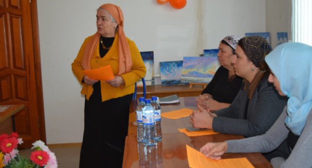 Press conference dedicated to the start of annual international campaign '16 Days of Activism Against Gender-Based Violence’, Grozny, November 25, 2016. Photo is provided by the organizers of the event. 