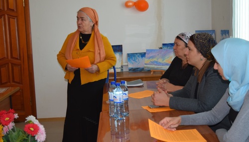 Press conference dedicated to the start of annual international campaign '16 Days of Activism Against Gender-Based Violence’, Grozny, November 25, 2016. Photo is provided by the organizers of the event. 