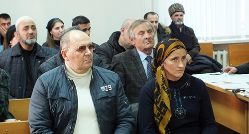 Mother of Zhalaudi Geriev (to the right) at the court session. Photo by the "Caucasian Knot" correspondent