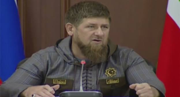 A meeting with the heads of the districts and cities, and the commanders of the Ministry of Internal Affairs units of Chechnya. Photo: screenshot of a video https://vk.com/ramzan A meeting with the heads of the districts and cities, and the commanders of the Ministry of Internal Affairs units of Chechnya. Photo: screenshot of a video https://vk.com/ramzan