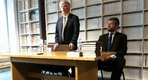 David Satter (to the left) and Tornike Gordadze (to the right) at the presentation of a book "Less You Know – Better Sleep: Russia's Way to Terror and Dictatorship under Yeltsin and Putin" in Paris, January 23, 2017. Photo by the "Caucasian Knot" correspondent