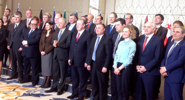 Participants of the press-conference of EU represantatives in Georgia, Tbilisi, February 27, 2017. Photo by Galina Gotua for the 'Caucasian Knot'. 