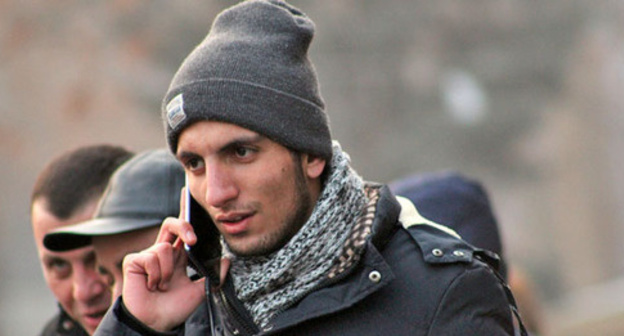 Organizer of a sit-in strike Shagen Arutyunyan. Photo by Armine Martirosyan for the 'Caucasian Knot'. 