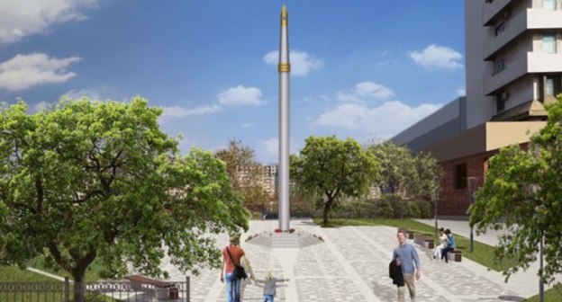 The 16-meter-high stele was planned to be installed as a monument to deceased journalists. Photo http://www.dagjur.ru/news/pamjati_pogibshikh_zhurnalistov/2017-01-31-209 The 16-meter-high stele was planned to be installed as a monument to deceased journalists. Photo http://www.dagjur.ru/news/pamjati_pogibshikh_zhurnalistov/2017-01-31-209